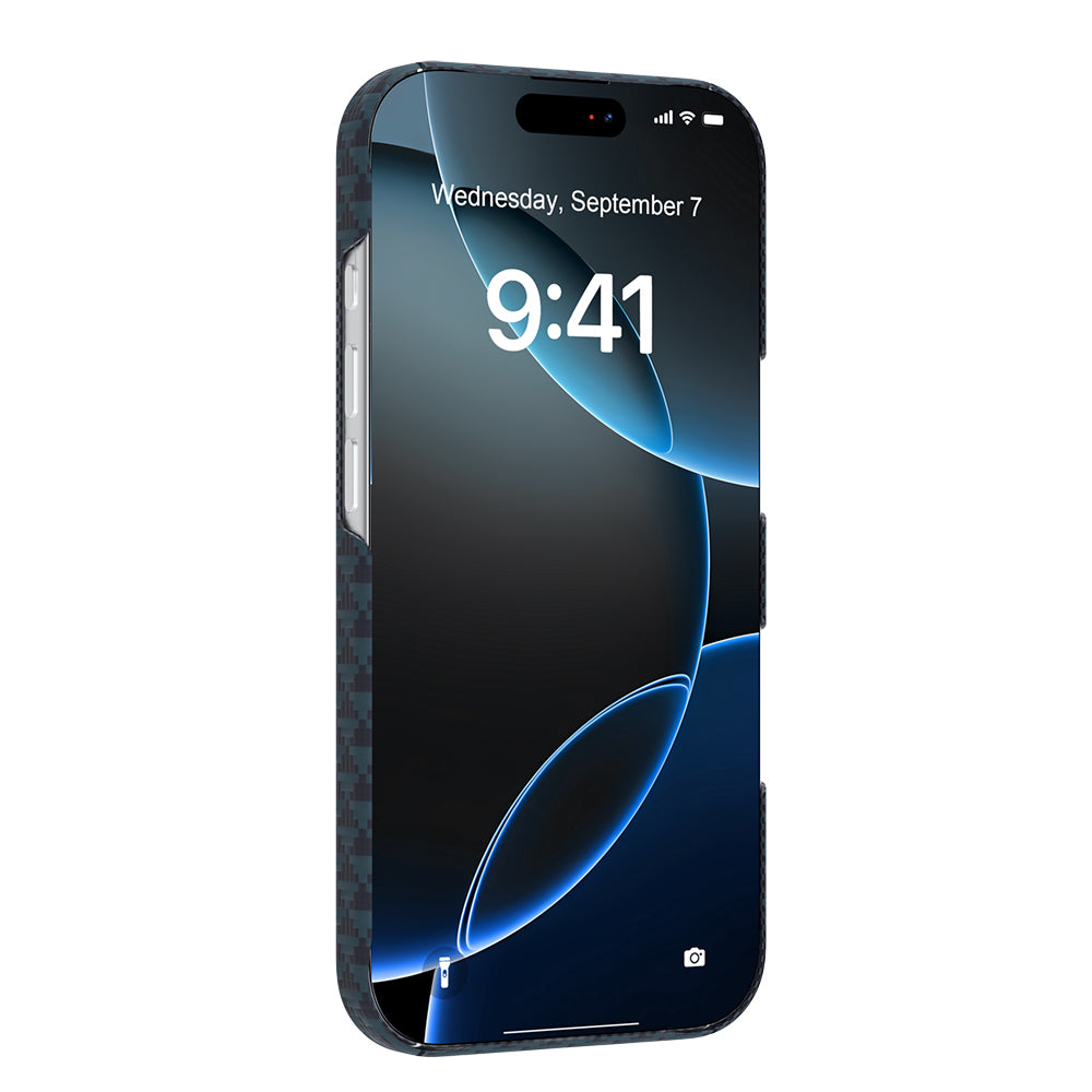 Apple iPhone 17 Pro Kılıf M-safe Şarj Özellikli Raptic Aramid Skin Origin Serisi Kapak Lacivert