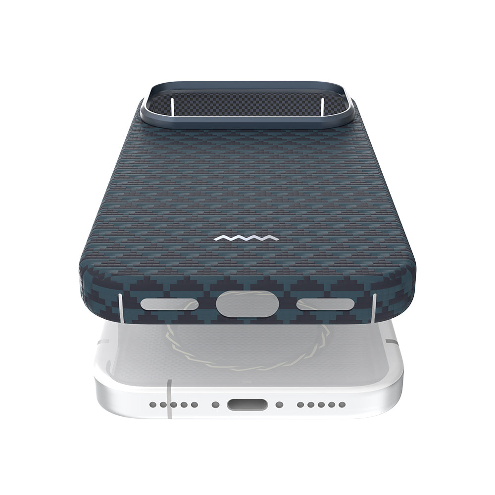 Apple iPhone 17 Pro Kılıf M-safe Şarj Özellikli Raptic Aramid Skin Origin Serisi Kapak Kahverengi