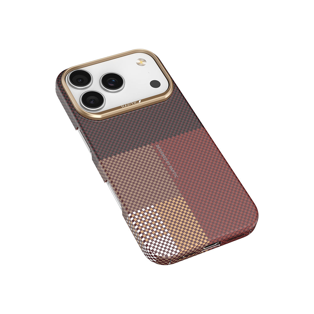 Apple iPhone 17 Pro Kılıf M-safe Şarj Özellikli Raptic Aramid Skin Transform Serisi Kapak Kahverengi