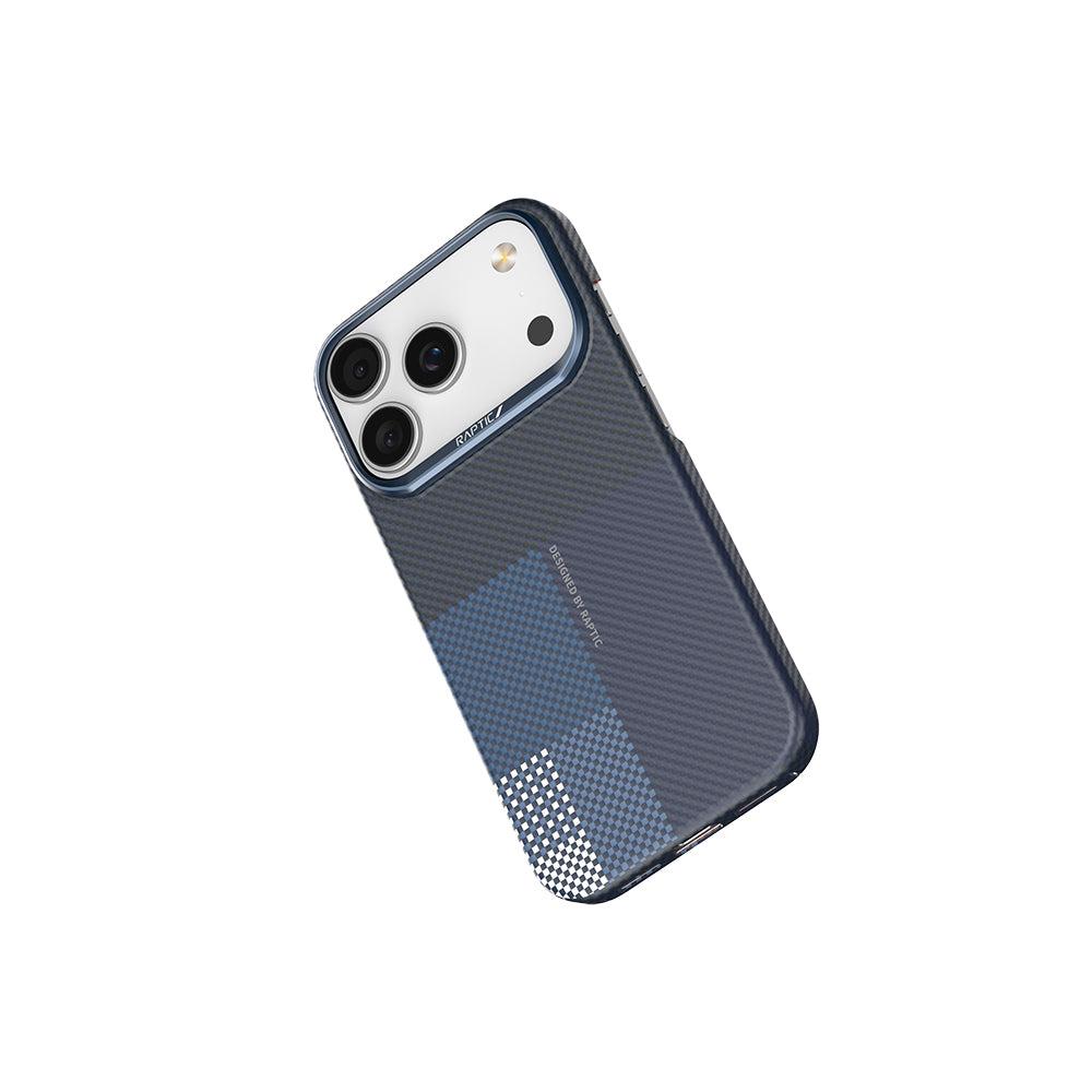 Apple iPhone 17 Pro Kılıf M-safe Şarj Özellikli Raptic Aramid Skin Transform Serisi Kapak Mavi