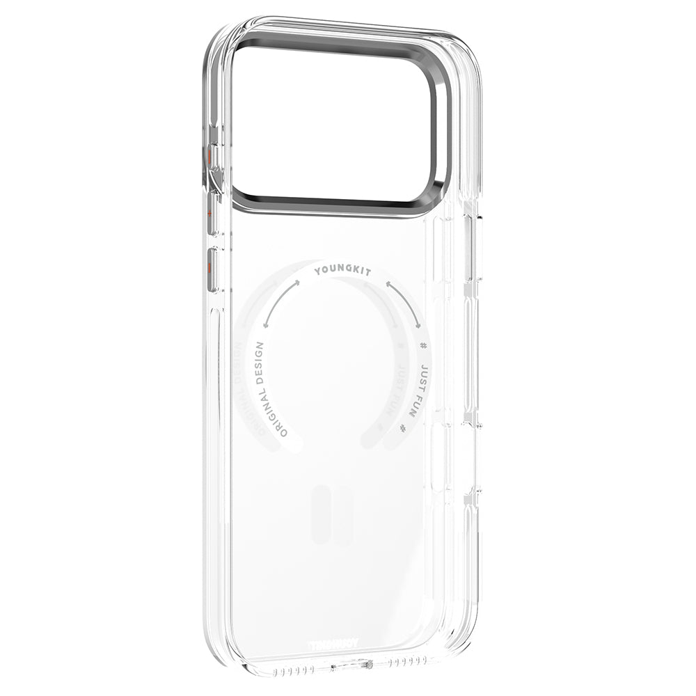 Apple iPhone 17 Pro Kılıf M-safe Şarj Özellikli Şeffaf Youngkit Crystal Shield Serisi Kapak Siyah