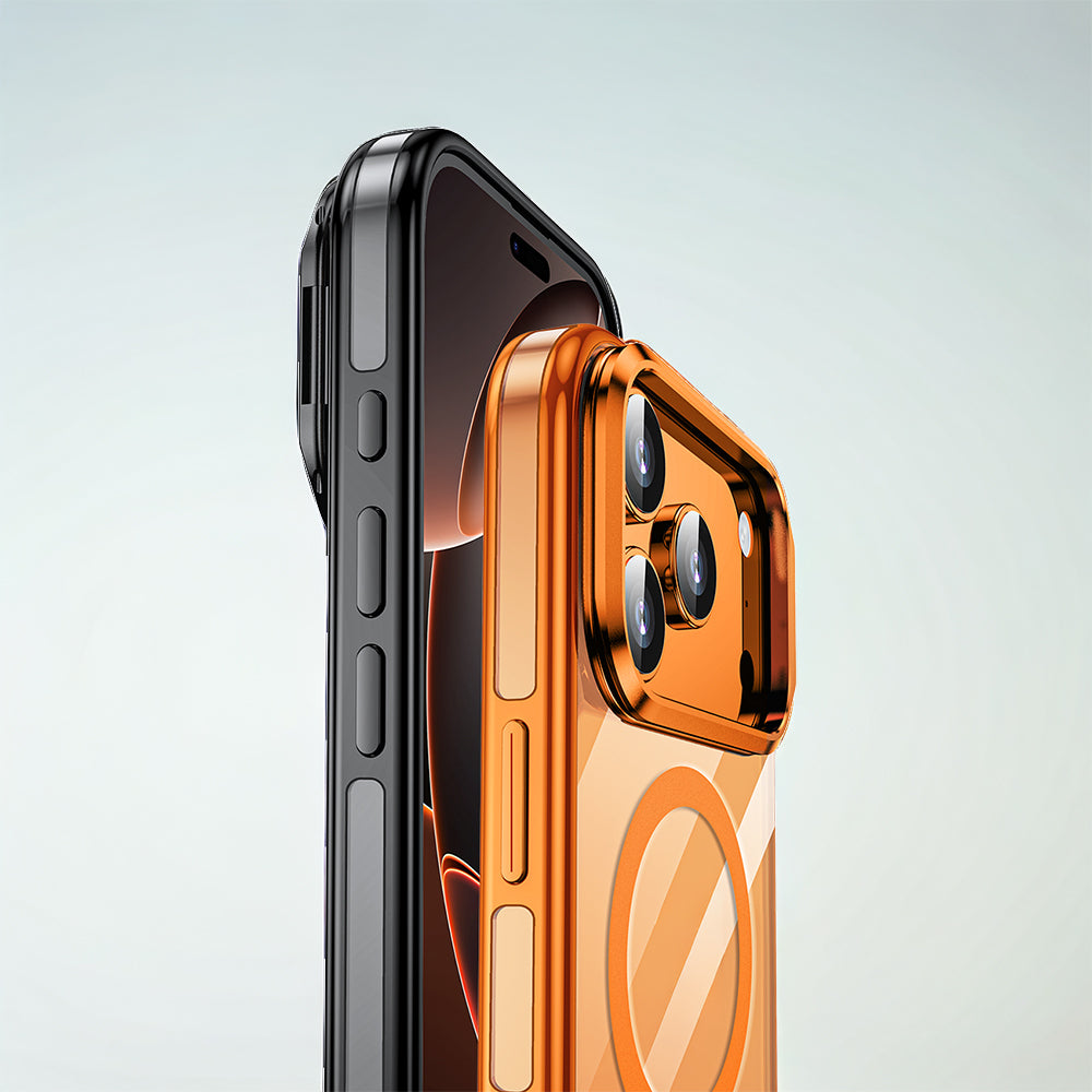 Apple iPhone 17 Pro Kılıf M-safe Şarj Özellikli Wlons Standlı Efsane Kapak Gümüş