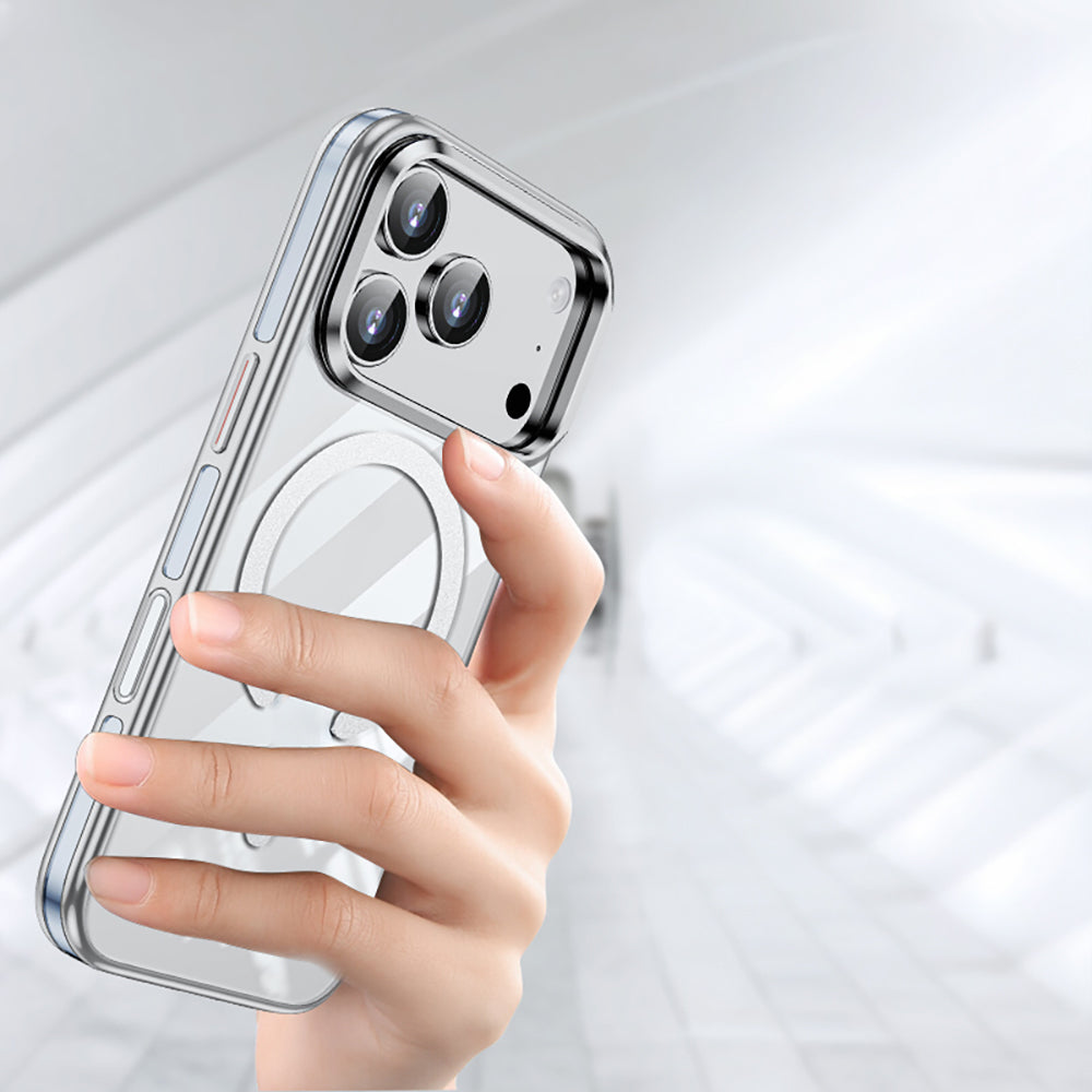 Apple iPhone 17 Pro Kılıf M-safe Şarj Özellikli Wlons Standlı Efsane Kapak Turuncu