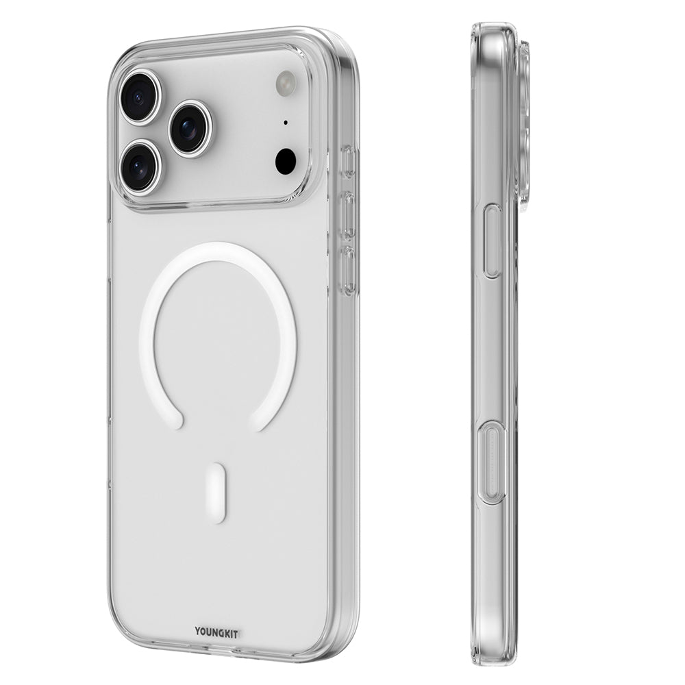 Apple iPhone 17 Pro Kılıf M-safe Şarj Özellikli Youngkit Clear Serisi Kapak Siyah