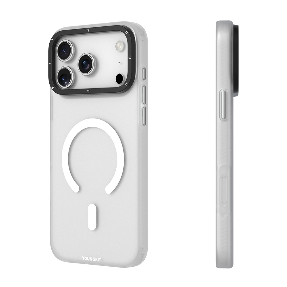 Apple iPhone 17 Pro Kılıf M-safe Şarj Özellikli Youngkit Hidden Sand Serisi Kapak Turuncu