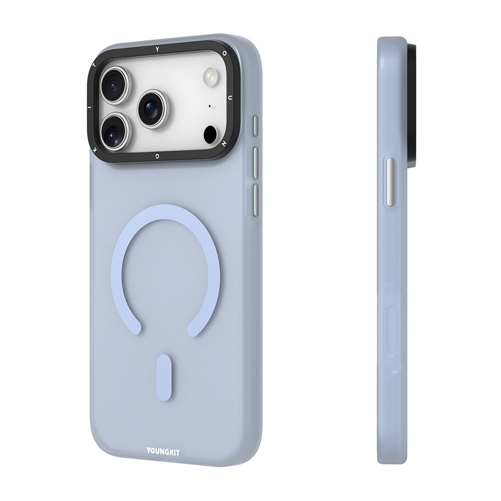 Apple iPhone 17 Pro Kılıf M-safe Şarj Özellikli Youngkit Hidden Sand Serisi Kapak Beyaz