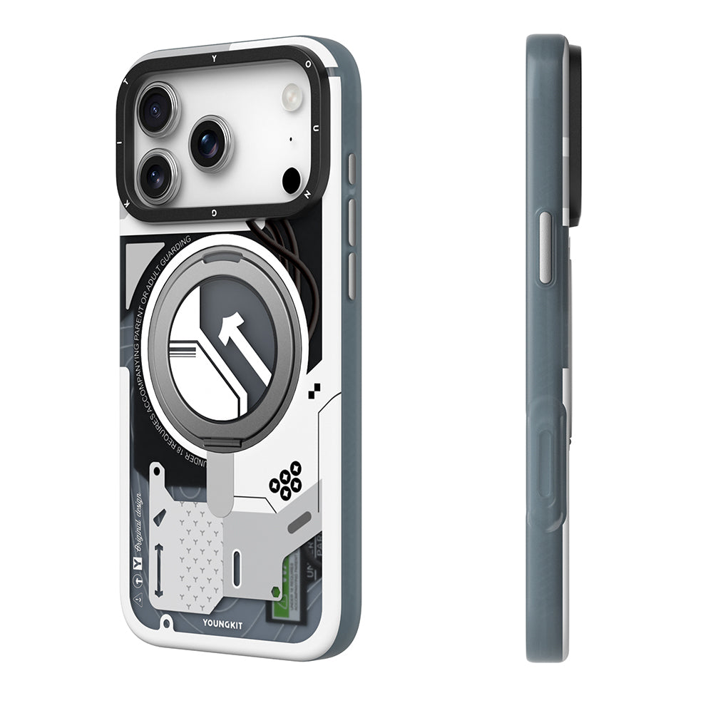 Apple iPhone 17 Pro Kılıf M-safe Şarj Özellikli Youngkit Starship Serisi Kapak Mavi