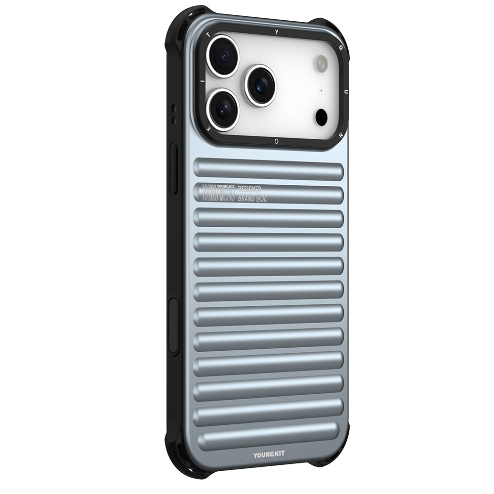 Apple iPhone 17 Pro Kılıf Mat Renkli Tasarım Youngkit True Color Serisi Kapak Mavi