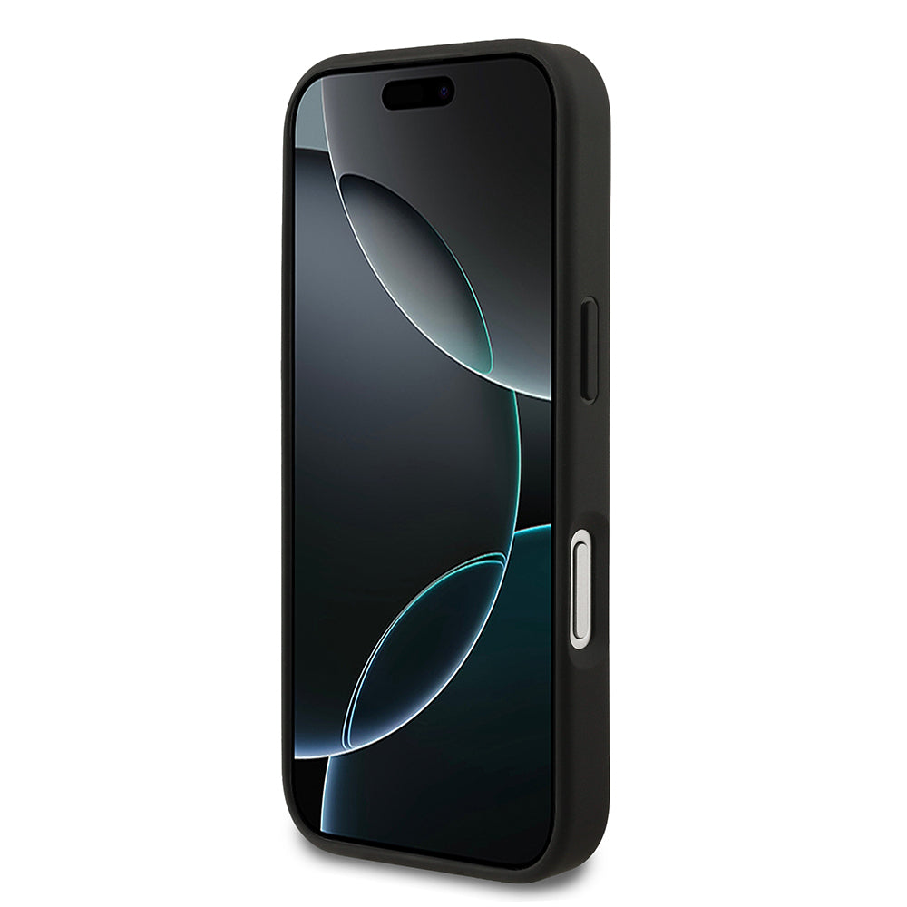 Apple iPhone 17 Pro Kılıf Mercedes Benz Orjinal Lisanslı M-safe Şarj Özellikli Şeritli Yıldız Desenli Metal Logolu Deri Kapak Lacivert