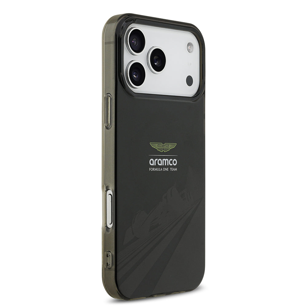 Apple iPhone 17 Pro Max Kılıf Aston Martin Orjinal Lisanslı M-safe Şarj Özellikli IML Baskı Logolu Formula Tasarımlı Kapak Siyah
