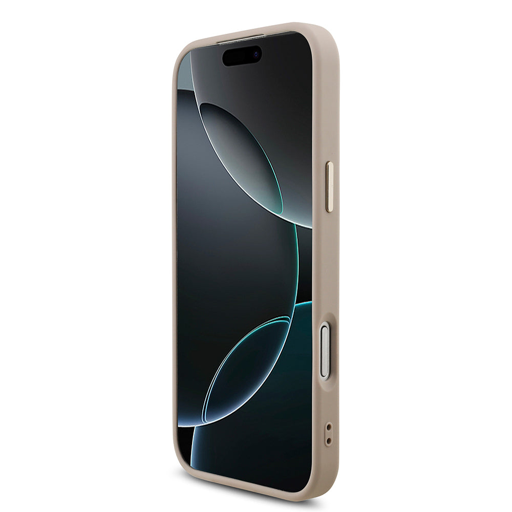 Apple iPhone 17 Pro Max Kılıf Guess Orjinal Lisanslı Gold Metal Kamera Çerçeveli 4G Desenli Metal Büyük 4G ve Yazı Logolu Kapak Siyah