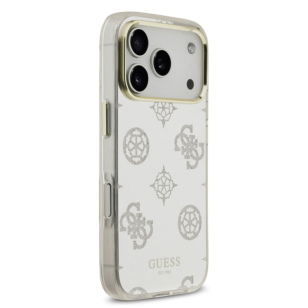 Apple iPhone 17 Pro Max Kılıf Guess Orjinal Lisanslı Metal Kamera Çerçeveli Simli Aynalı Kapak Gümüş