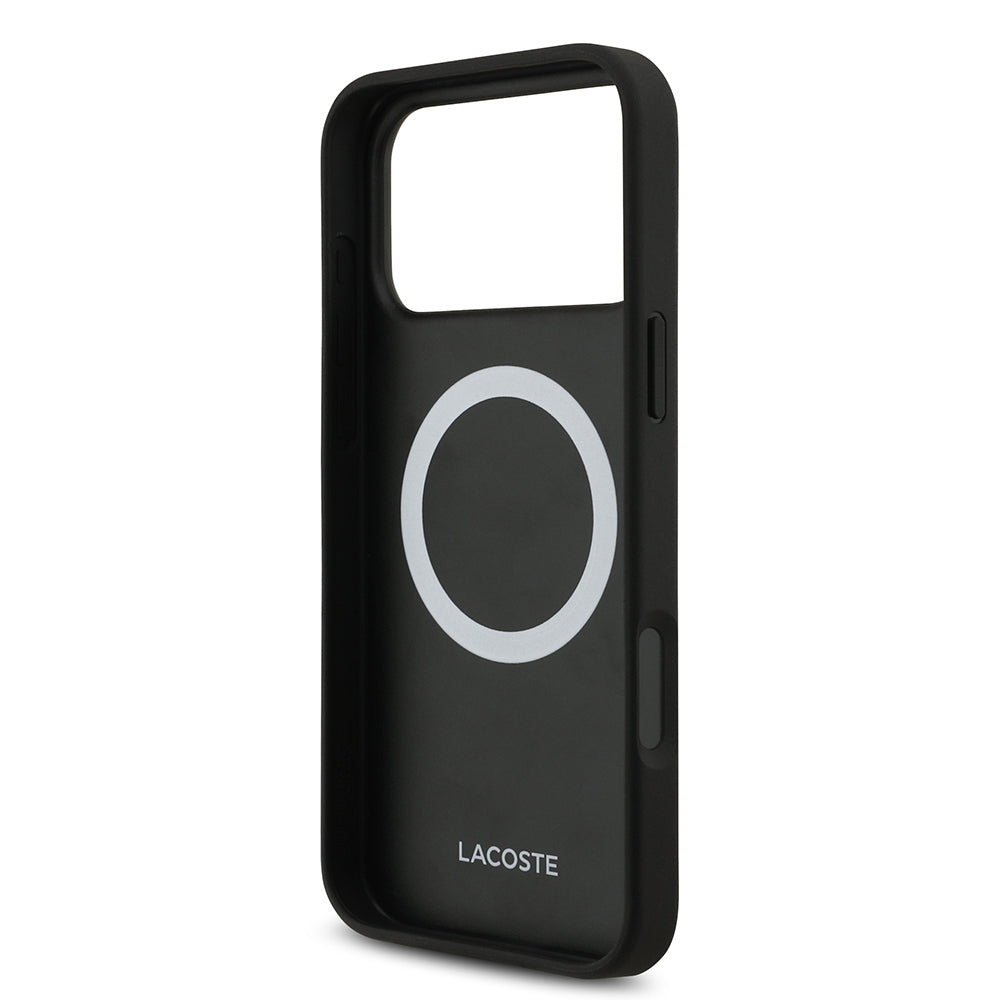 Apple iPhone 17 Pro Max Kılıf Lacoste Orjinal Lisanslı M-safe Şarj Özellikli PU Deri Tasarımlı Metal Logolu Kapak Yeşil