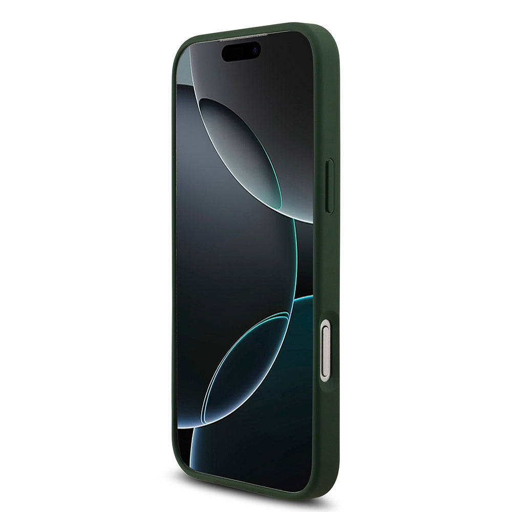 Apple iPhone 17 Pro Max Kılıf Lacoste Orjinal Lisanslı M-safe Şarj Özellikli PU Deri Tasarımlı Metal Logolu Kapak Siyah