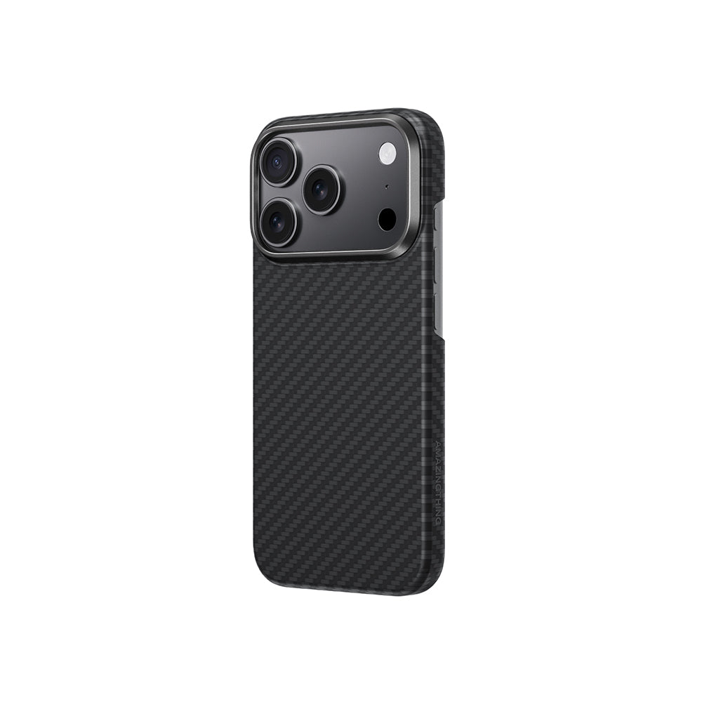 Apple iPhone 17 Pro Max Kılıf M-safe Şarj Özellikli 1500D Aramid Fiber Amazingthing Titan Max Serisi Kapak Siyah