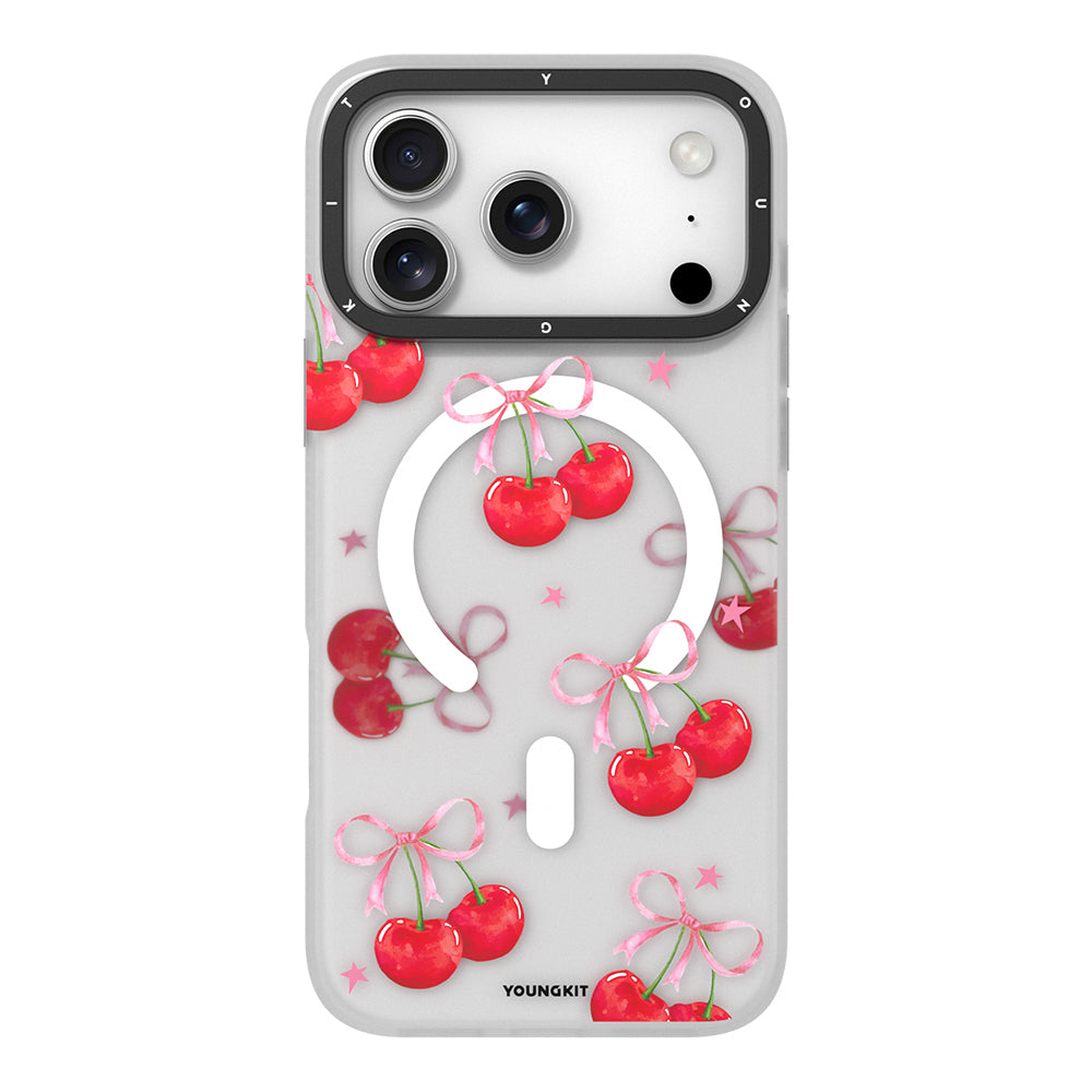 Apple iPhone 17 Pro Max Kılıf M-Safe Şarj Özellikli Airbagli Çift Katmanlı Youngkit Sweathart Serisi Kapak Kırmızı