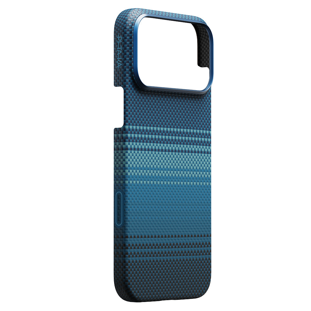 Apple iPhone 17 Pro Max Kılıf M-safe Şarj Özellikli Aramid Fiber Pitaka Tactile Woven Sunset-Moonrise Serisi Kapak Kahverengi