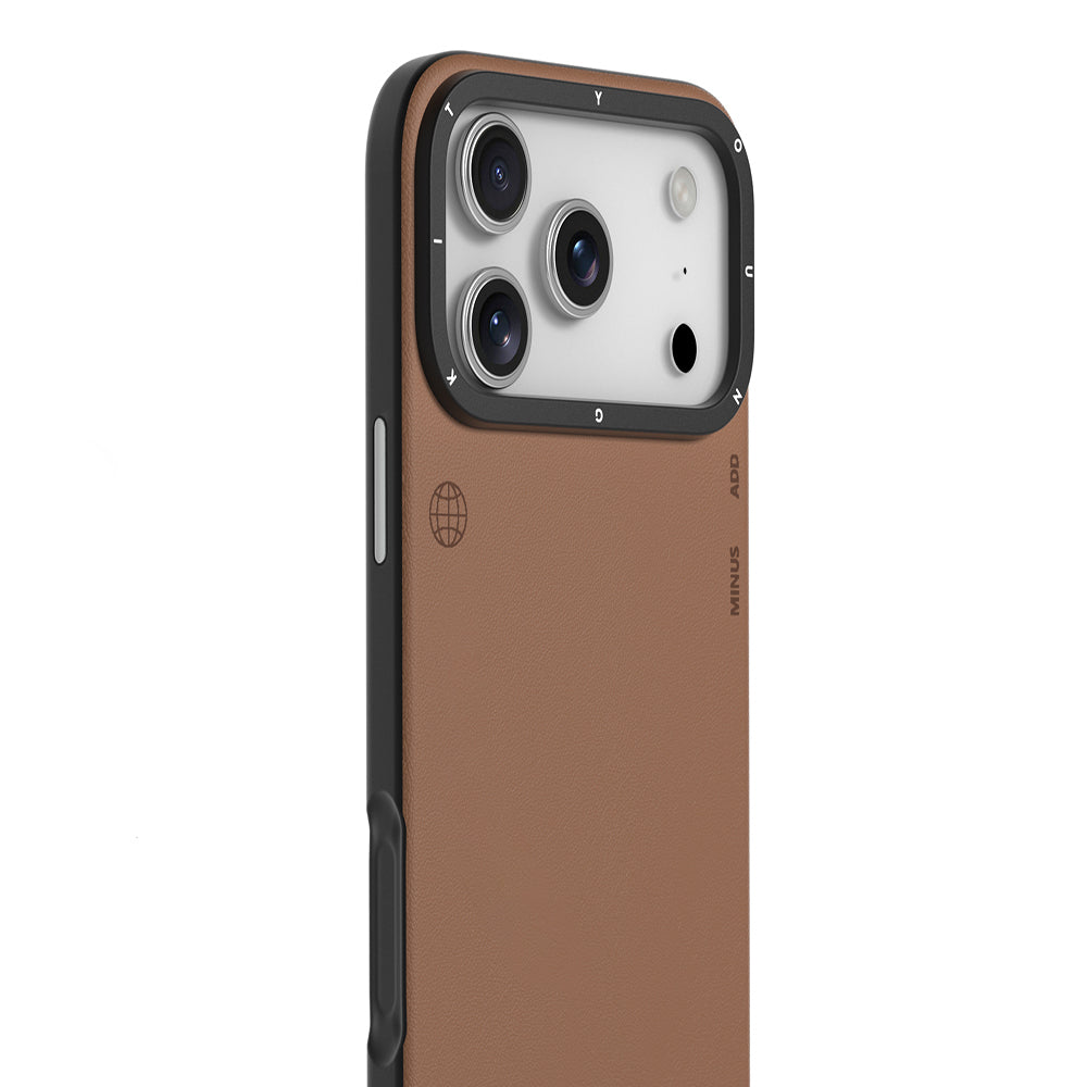 Apple iPhone 17 Pro Max Kılıf M-safe Şarj Özellikli Basit Mat Deri Desenli Youngkit Tech Fashion Serisi Kapak Kahverengi