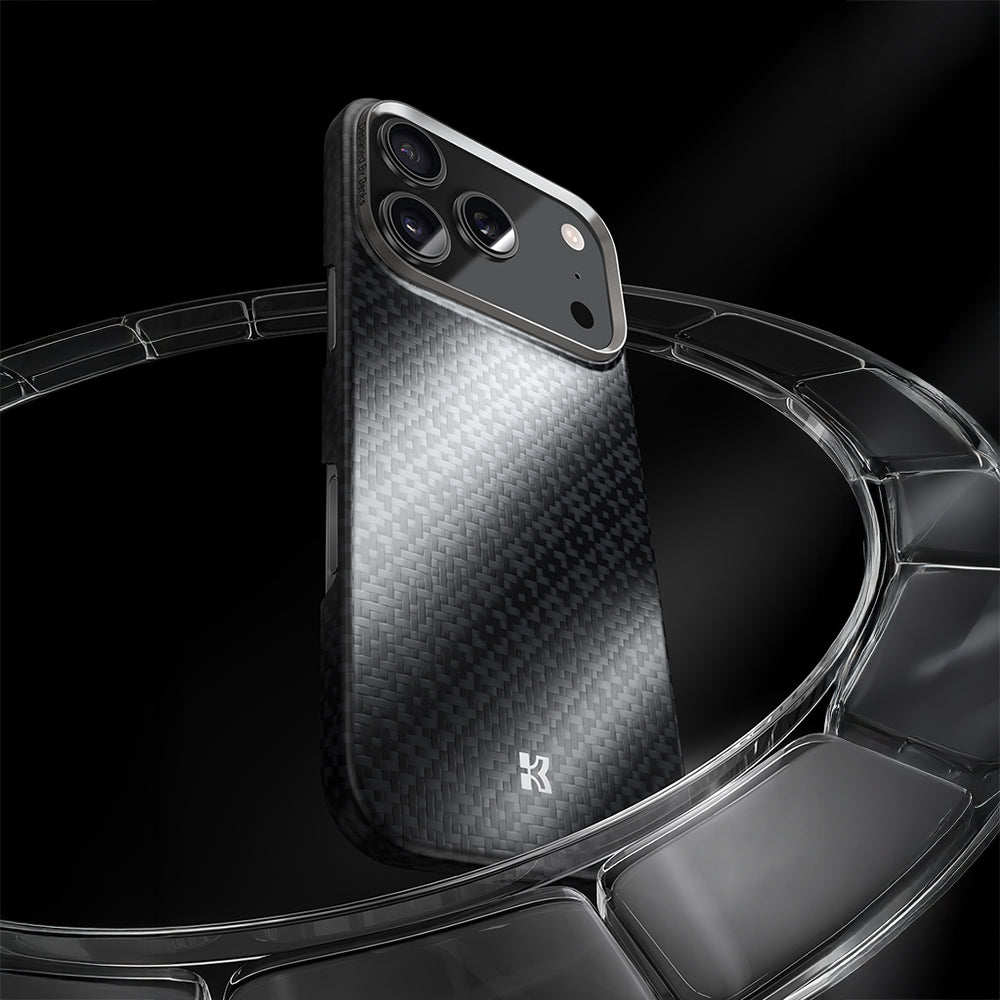 Apple iPhone 17 Pro Max Kılıf M-Safe Şarj Özellikli Benks ArmorAir ArmorGrid Serisi Kevlar Kapak Siyah