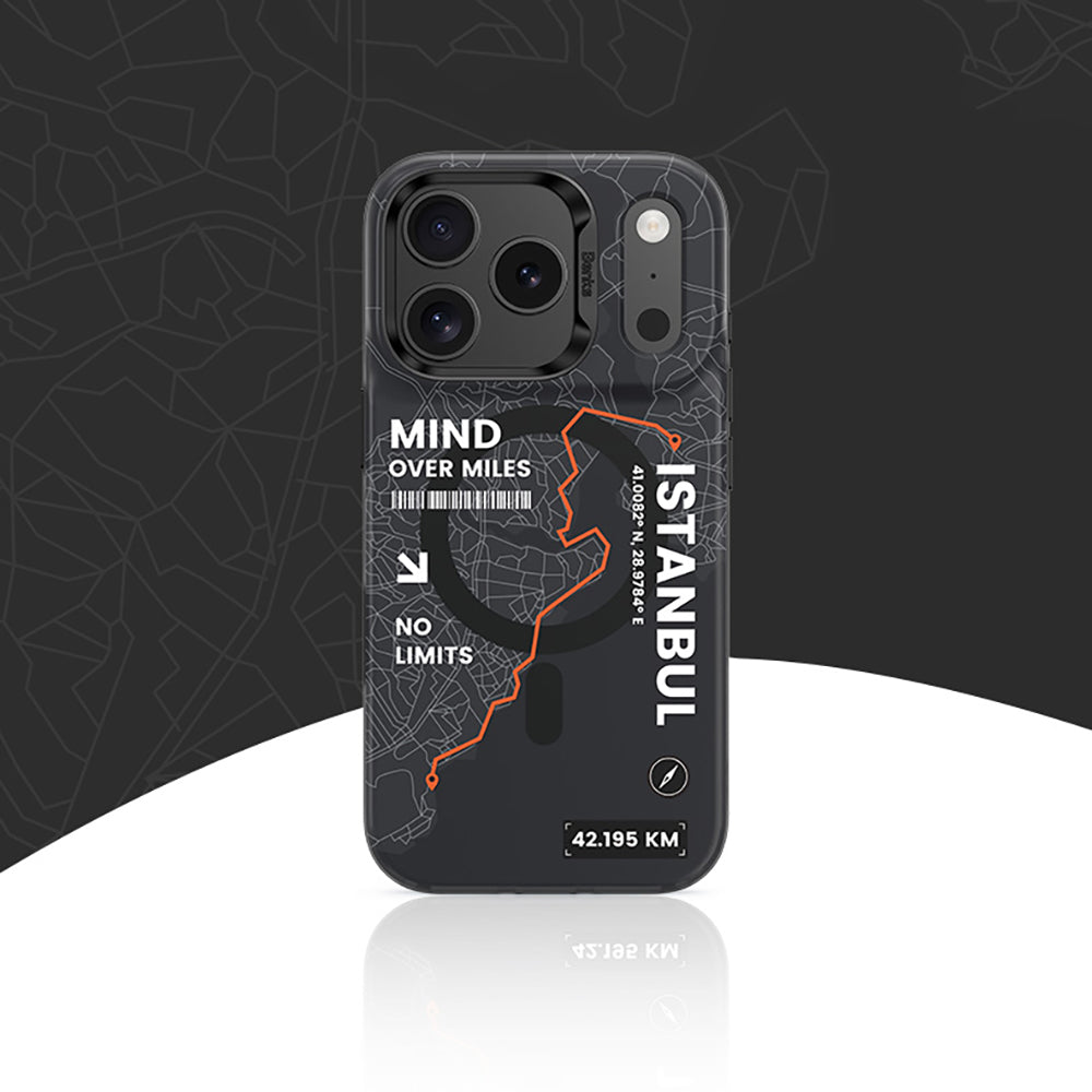 Apple iPhone 17 Pro Max Kılıf M-safe Şarj Özellikli Benks City Serisi Kapak Siyah-Turuncu