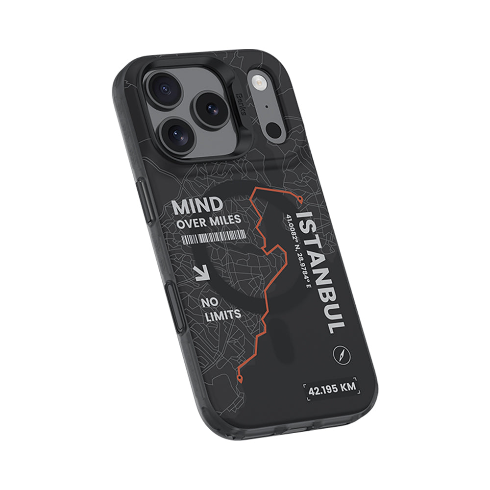 Apple iPhone 17 Pro Max Kılıf M-safe Şarj Özellikli Benks City Serisi Kapak Siyah-Turuncu