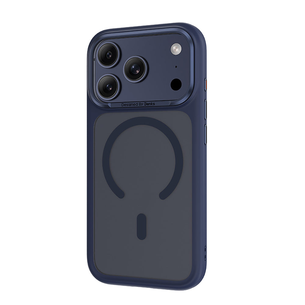 Apple iPhone 17 Pro Max Kılıf M-Safe Şarj Özellikli Benks Mist C-Magnet Kapak Turuncu