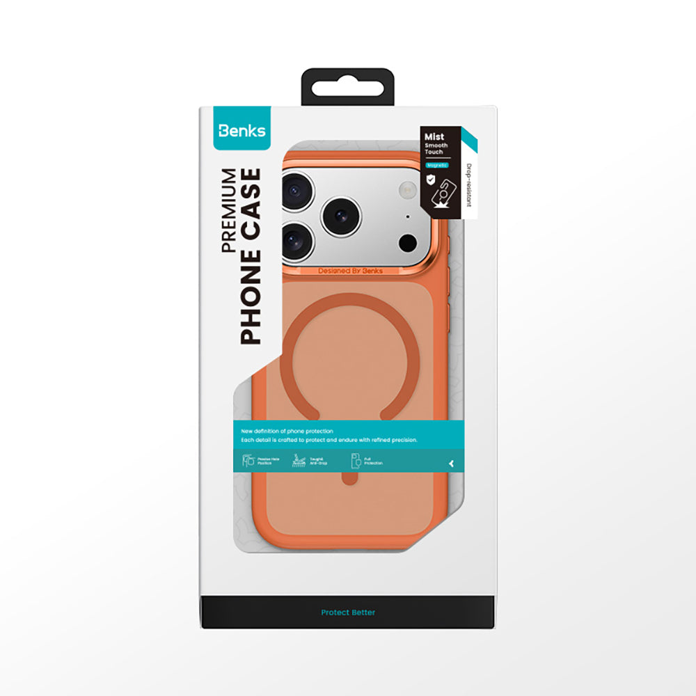 Apple iPhone 17 Pro Max Kılıf M-Safe Şarj Özellikli Benks Mist C-Magnet Kapak Beyaz