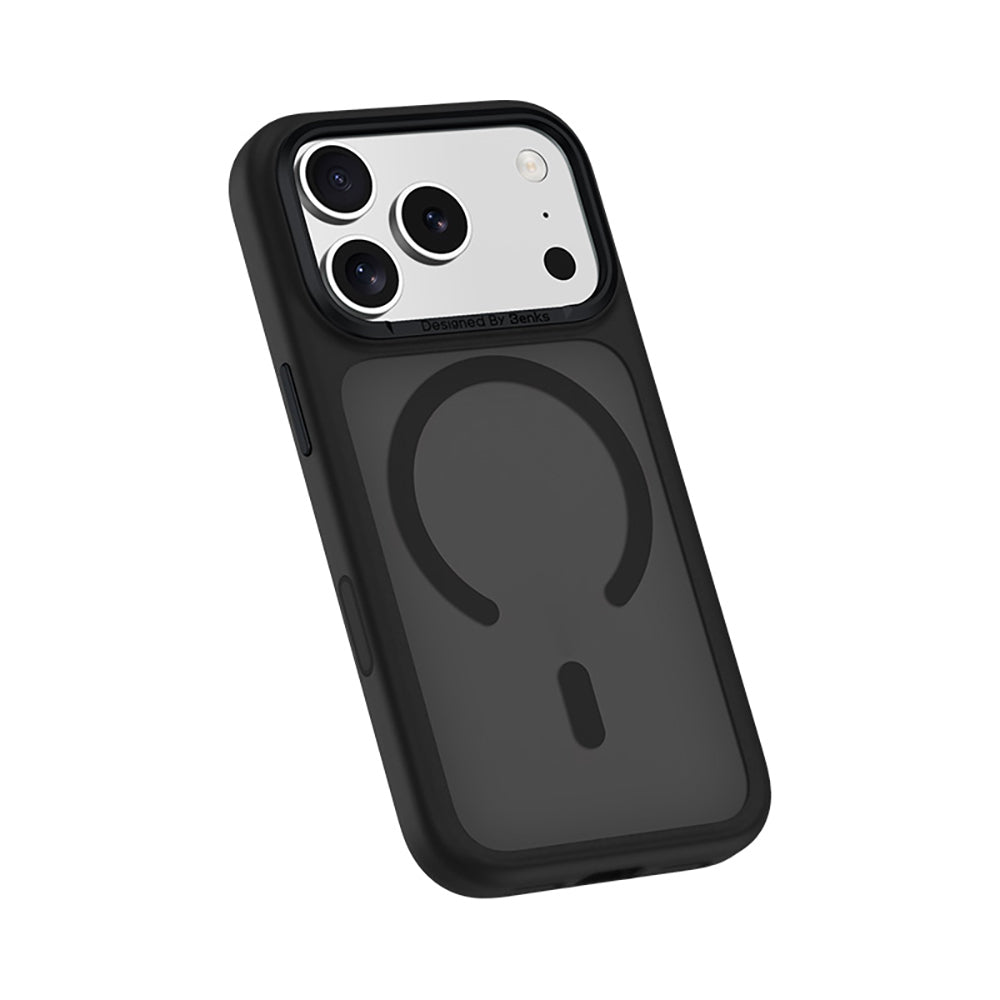 Apple iPhone 17 Pro Max Kılıf M-Safe Şarj Özellikli Benks Mist C-Magnet Kapak Mavi