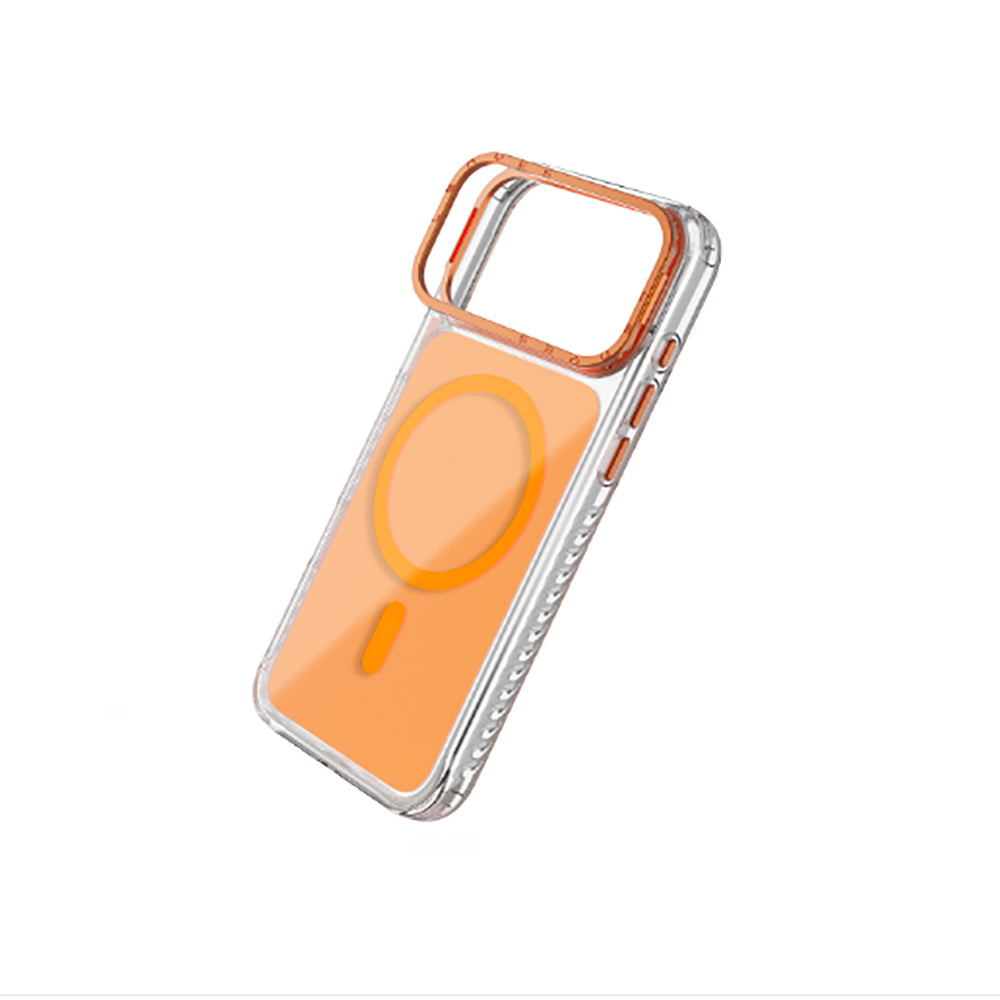 Apple iPhone 17 Pro Max Kılıf M-safe Şarj Özellikli Metal Kamera Çerçeveli Airbag Tasarımlı Lenyes CK221 Sert PC Kapak Şeffaf