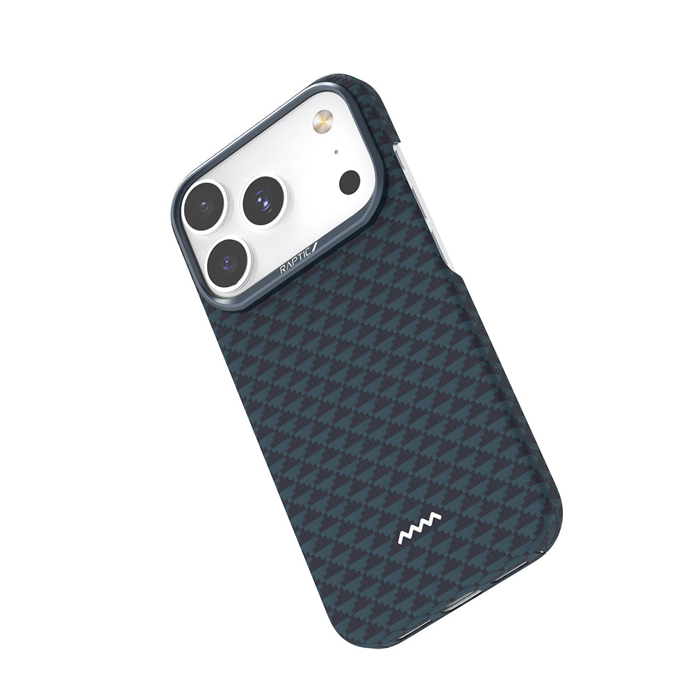 Apple iPhone 17 Pro Max Kılıf M-safe Şarj Özellikli Raptic Aramid Skin Origin Serisi Kapak Lacivert