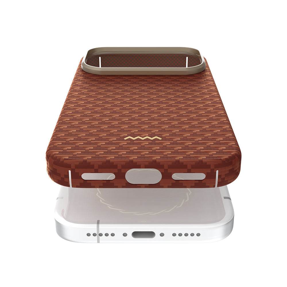 Apple iPhone 17 Pro Max Kılıf M-safe Şarj Özellikli Raptic Aramid Skin Origin Serisi Kapak Kırmızı