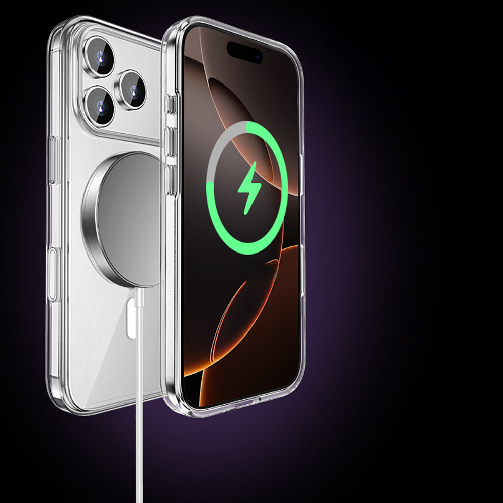 Apple iPhone 17 Pro Max Kılıf M-safe Şarj Özellikli Transparan Sert PC Wlons Pita Kapak Şeffaf