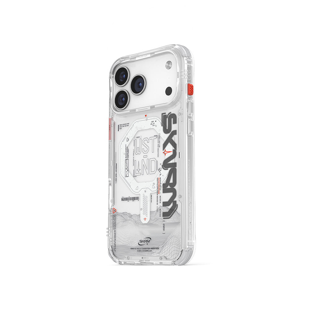 Apple iPhone 17 Pro Max Kılıf M-safe Şarj Özellikli Yazı Desenli Airbag Tasarımlı Skinarma Sonix Kapak Şeffaf