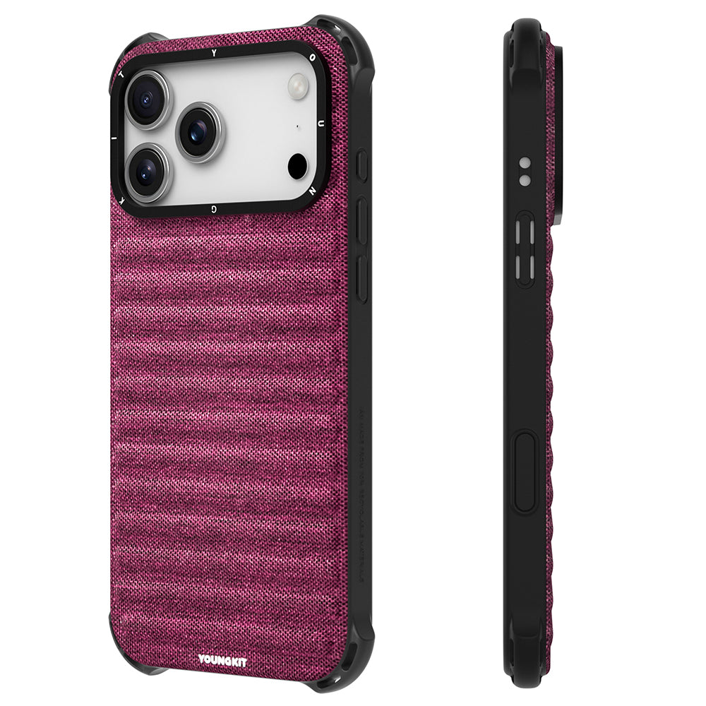 Apple iPhone 17 Pro Max Kılıf M-safe Şarj Özellikli Youngkit Canvas Serisi Kapak Mavi