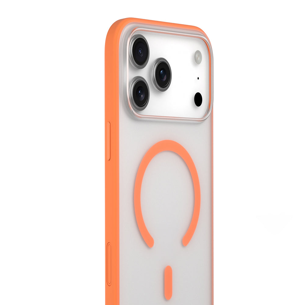 Apple iPhone 17 Pro Max Kılıf M-safe Şarj Özellikli Youngkit Clear Serisi Kapak Turuncu