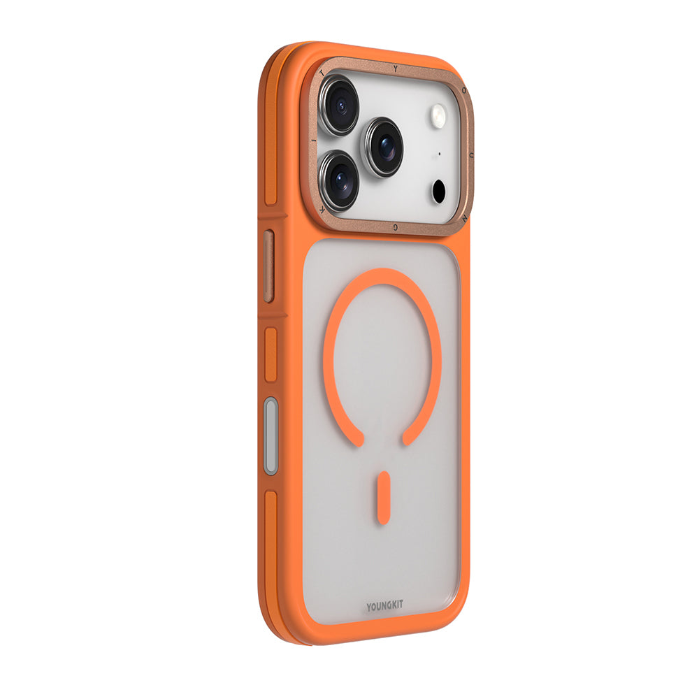 Apple iPhone 17 Pro Max Kılıf M-safe Şarj Özellikli Youngkit Rock Sand Serisi Kapak Siyah