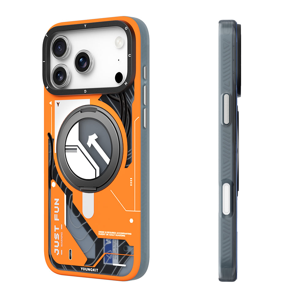 Apple iPhone 17 Pro Max Kılıf M-safe Şarj Özellikli Youngkit Starship Serisi Kapak Beyaz