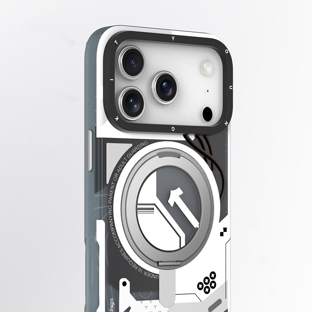 Apple iPhone 17 Pro Max Kılıf M-safe Şarj Özellikli Youngkit Starship Serisi Kapak Beyaz