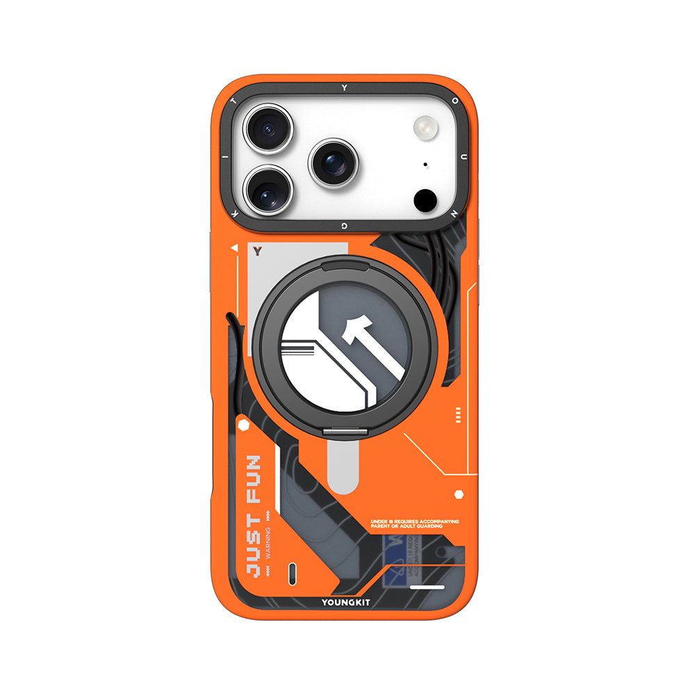 Apple iPhone 17 Pro Max Kılıf M-safe Şarj Özellikli Youngkit Starship Serisi Kapak Beyaz