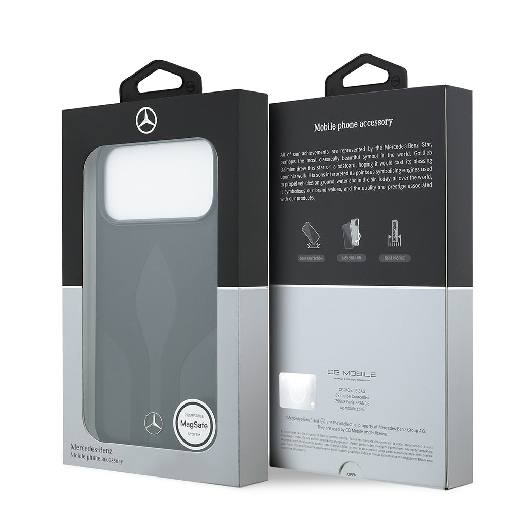 Apple iPhone 17 Pro Max Kılıf Mercedes Benz Orjinal Lisanslı M-safe Şarj Özellikli Dokulu Desenli Deri Kapak Kahverengi