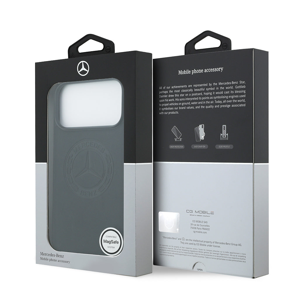 Apple iPhone 17 Pro Max Kılıf Mercedes Benz Orjinal Lisanslı M-safe Şarj Özellikli Hakiki Deri Nostaljik Yıldız Dizayn Kapak Kahverengi