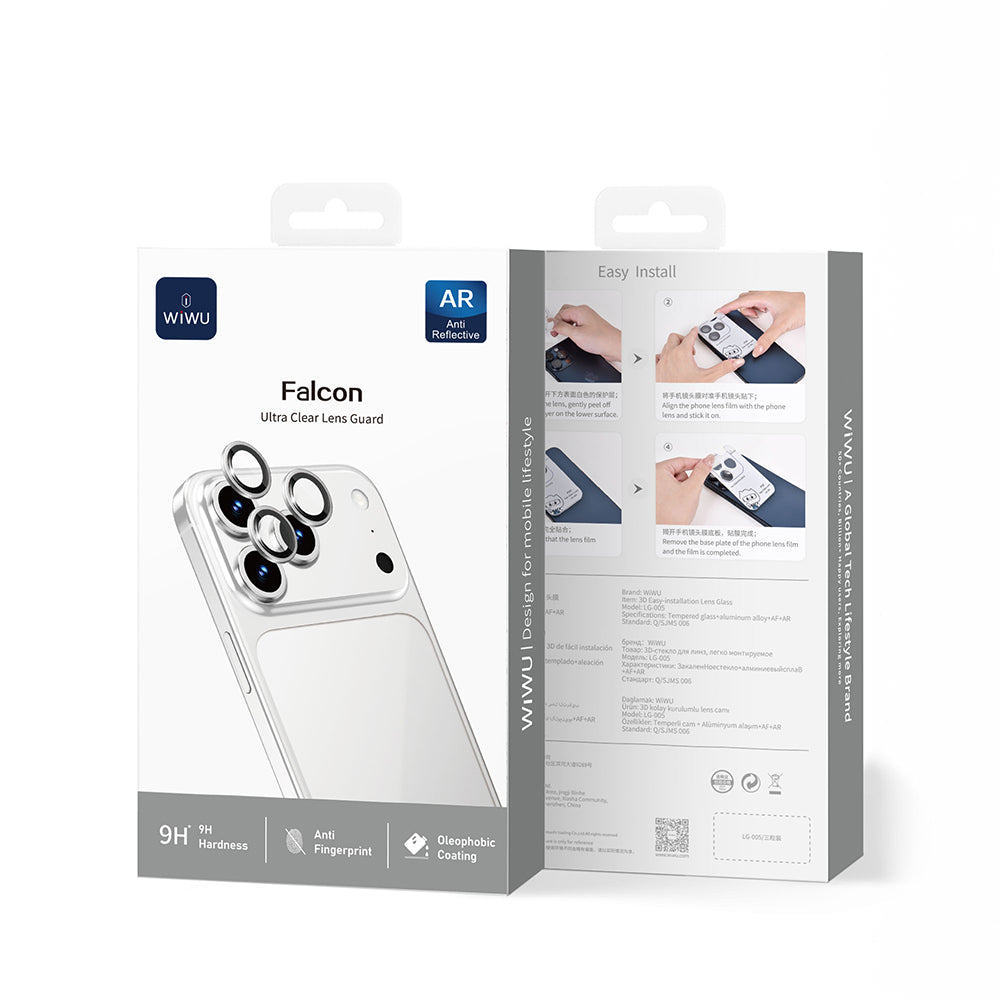 Apple iPhone 17 Pro Max Wiwu LG-005 Falcon Anti Reflective Çizilmeye Karşı Dayanıklı Kamera Lens Koruyucu Turuncu