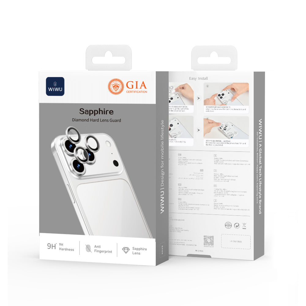 Apple iPhone 17 Pro Wiwu LG-003 Lens Guard Çizilmeye Karşı Dayanıklı Safir Kamera Lens Koruyucu Mavi