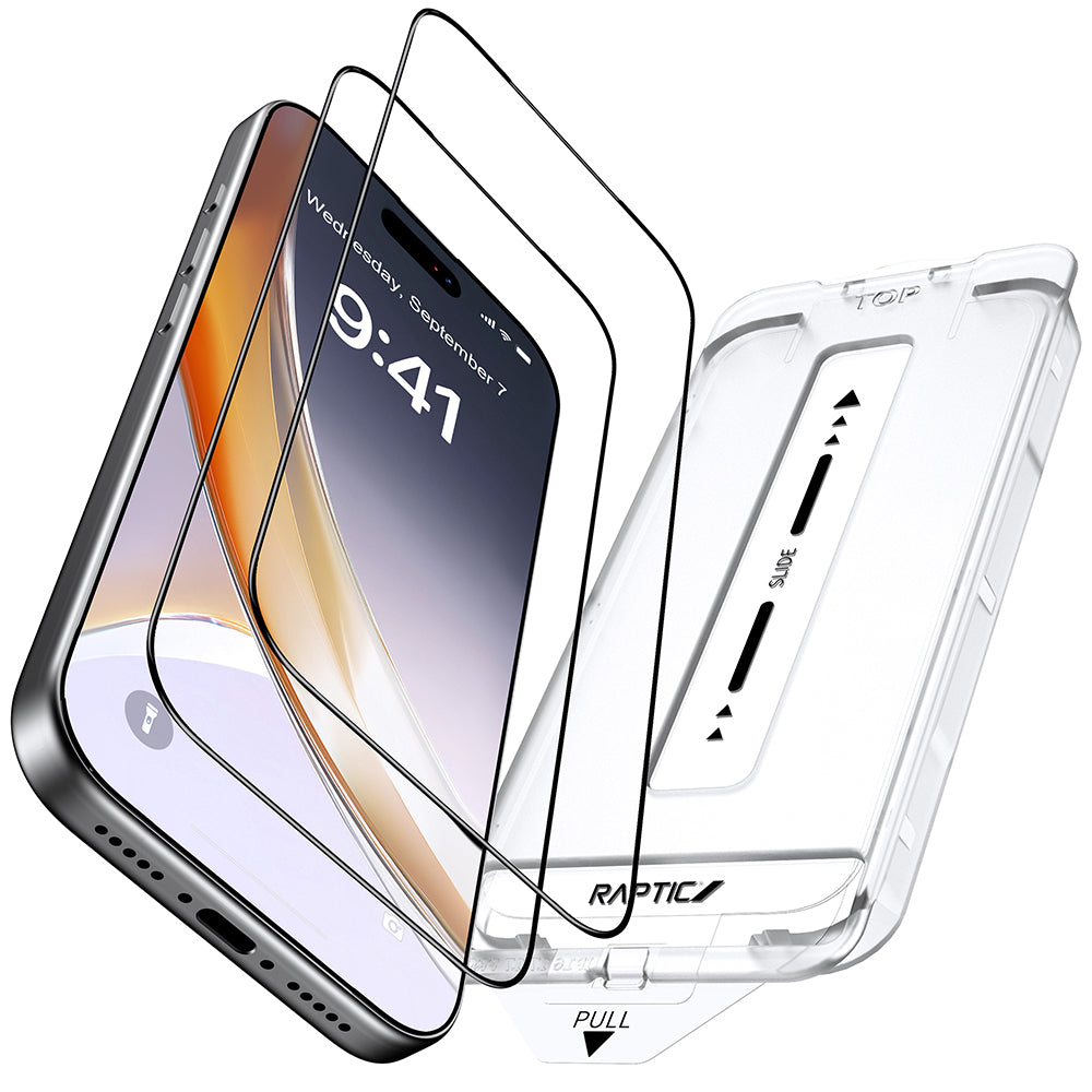 Apple iPhone 17 Raptic Air Glass 2.5D Ekran Koruyucu 2 Adet + Kolay Uygulama Aparatlı Şeffaf