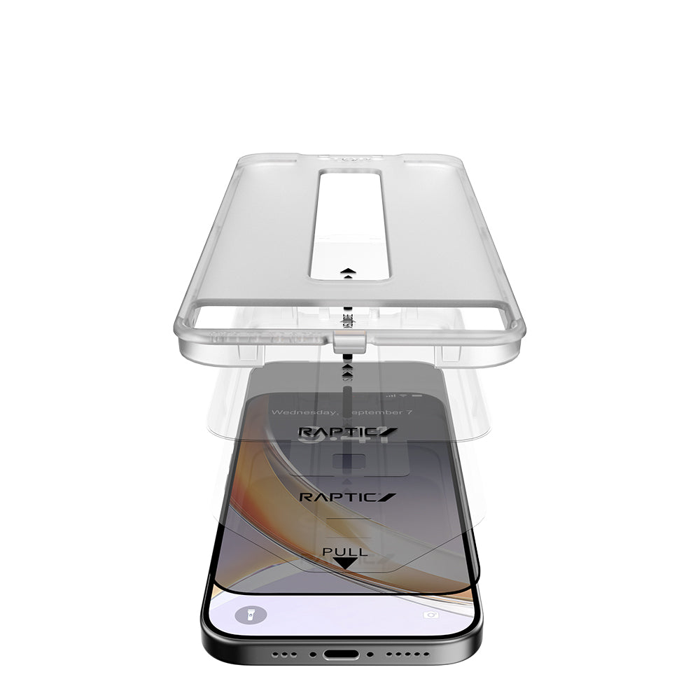 Apple iPhone 17 Raptic Air Glass 2.5D Privacy Hayalet Ekran Koruyucu 2 Adet + Kolay Uygulama Aparatlı Siyah