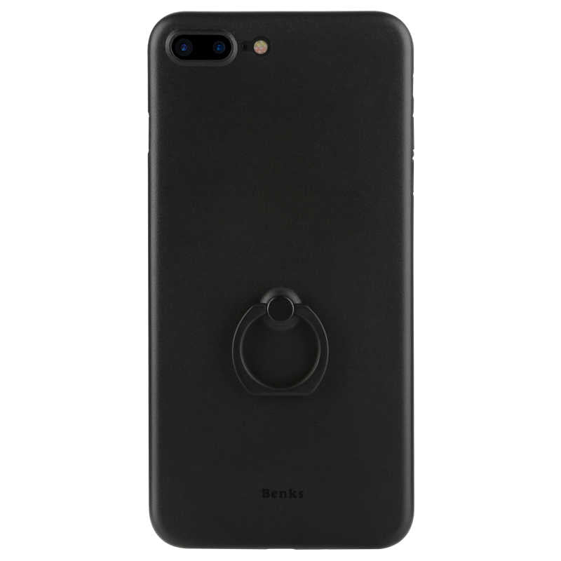 Apple iPhone 8 Plus Kılıf Benks Lollipop With Ring Kapak Siyah