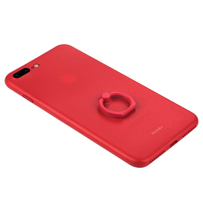 Apple iPhone 8 Plus Kılıf Benks Lollipop With Ring Kapak Siyah