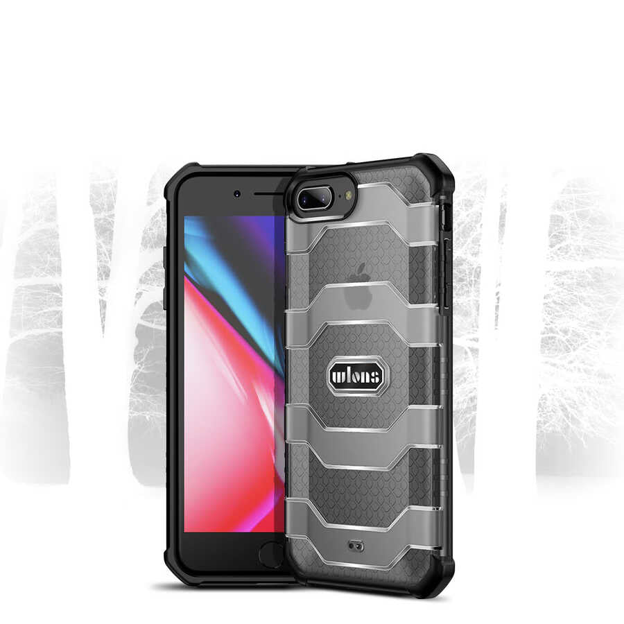 Apple iPhone 8 Plus Kılıf Wlons Mit Kapak Siyah