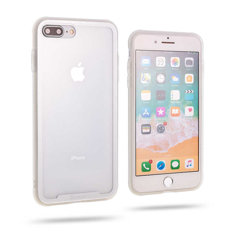Apple iPhone 8 Plus Kılıf Roar Glassoul Airframe Kapak Beyaz
