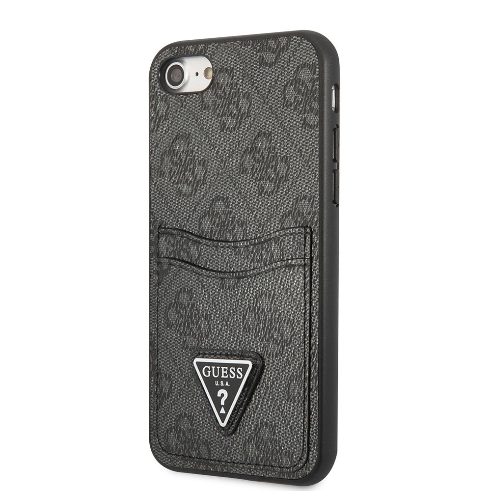 Apple iPhone SE 2022 Kılıf GUESS Çift Kart Bölmeli Kapak Kahverengi